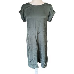 Wrap London Dress Green Short sleeve Hemp Silk Organic Cotton Sz 4